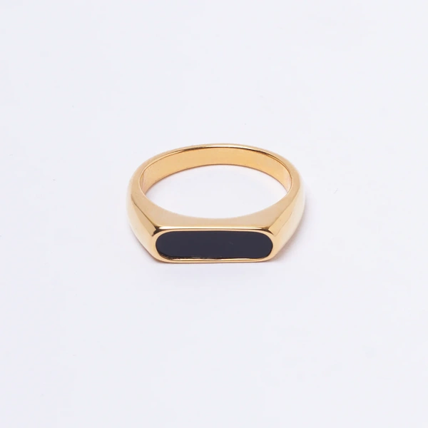 Tribal Gold Black Ring