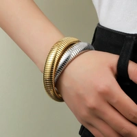 Ornate Obsession Silver Gold Bracelet - Thick