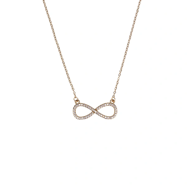 Infinity Love Golden Crystal Necklace