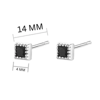 Cannabis Silver Black Studs