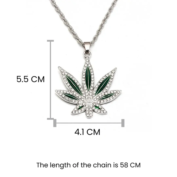 Cannabis Leaf Silver Chain