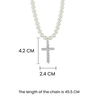 Pearl Pinnacle Cross Necklace