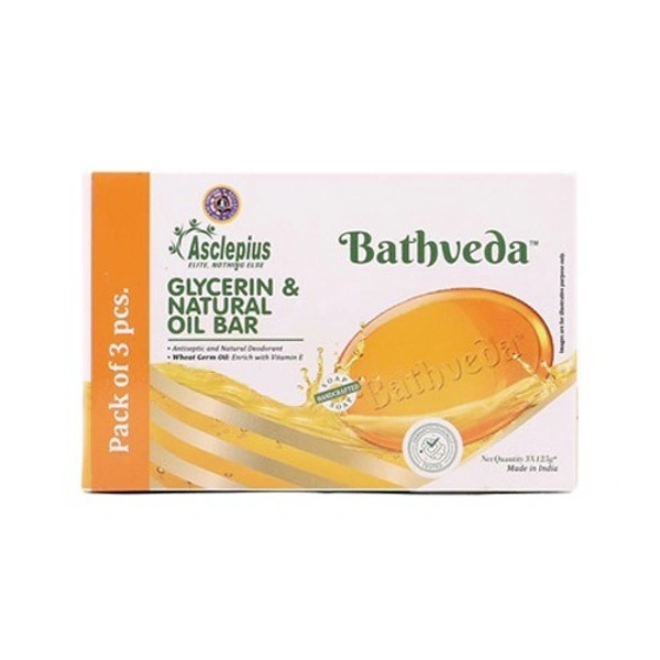 Bathveda Glycerin Natural Oil Bar - 375 Gm