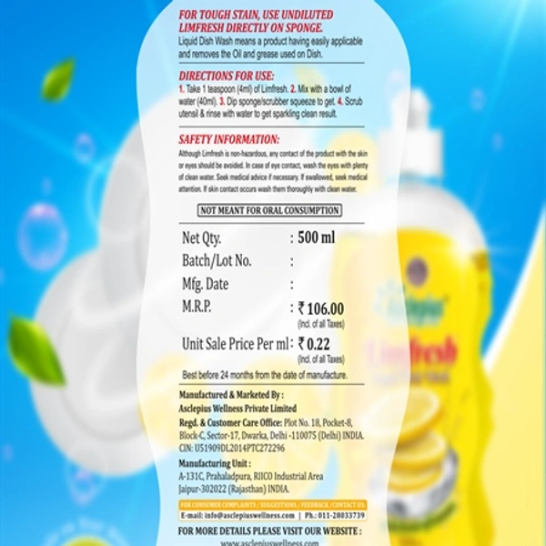 Limfresh Liquid Dish Wash - 500 Ml