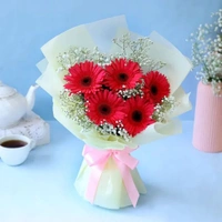 5 Pink Gerberas Bouquet