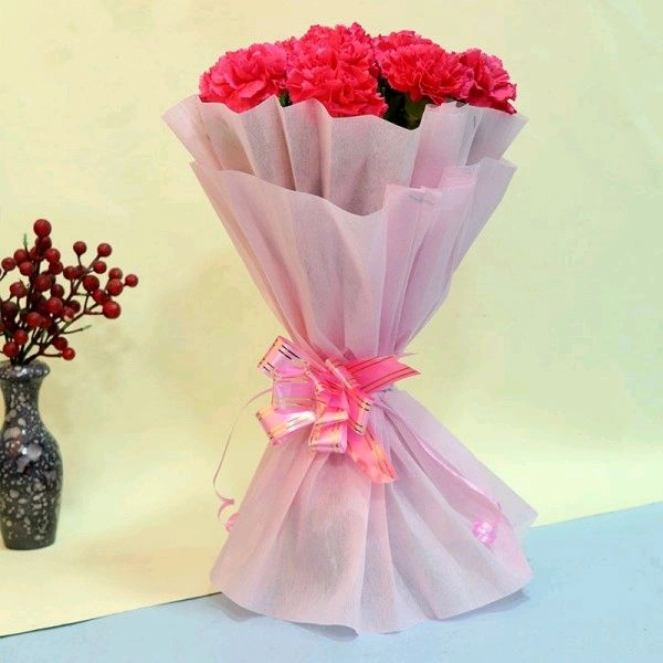 12 Pink Carnations Bouquet