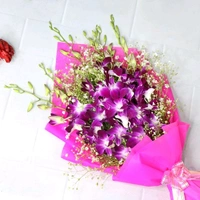 6 Purple Orchids Bouquet