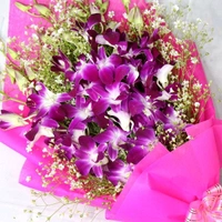 6 Purple Orchids Bouquet