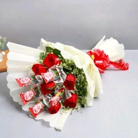 6 Red Roses With Chocolates