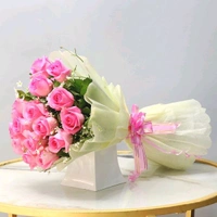 15 Pink Roses Bouquet