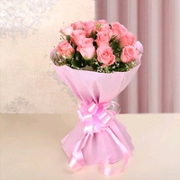 12 Pink Roses Bouquet