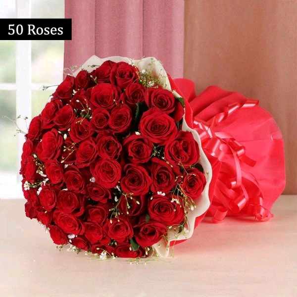 50 Red Roses Bouquet