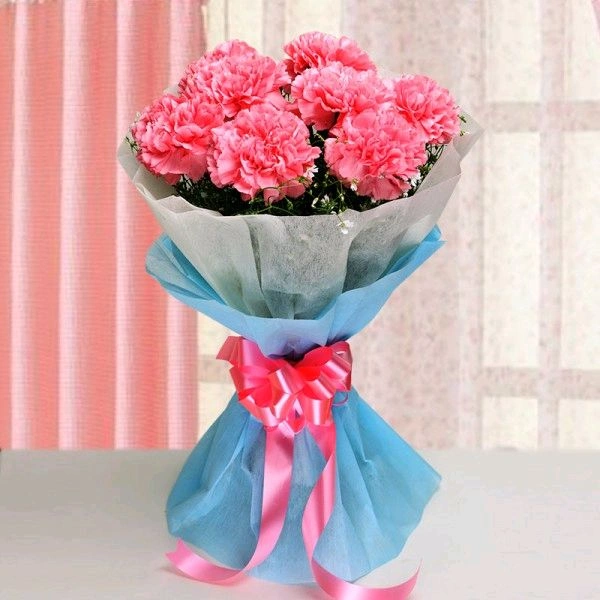 8 Pink Carnations Bouquet