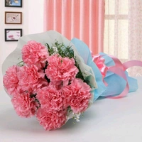 8 Pink Carnations Bouquet