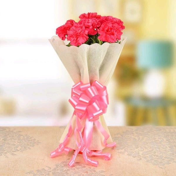6 Pink Carnations Bouquet