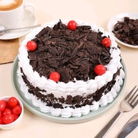 10 Blue Orchids With Black Forest Cake