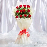 12 Red Roses With Butterscotch Cake