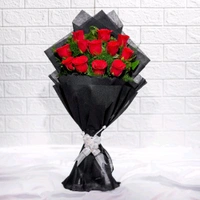 12 Red Roses With Butterscotch Cake