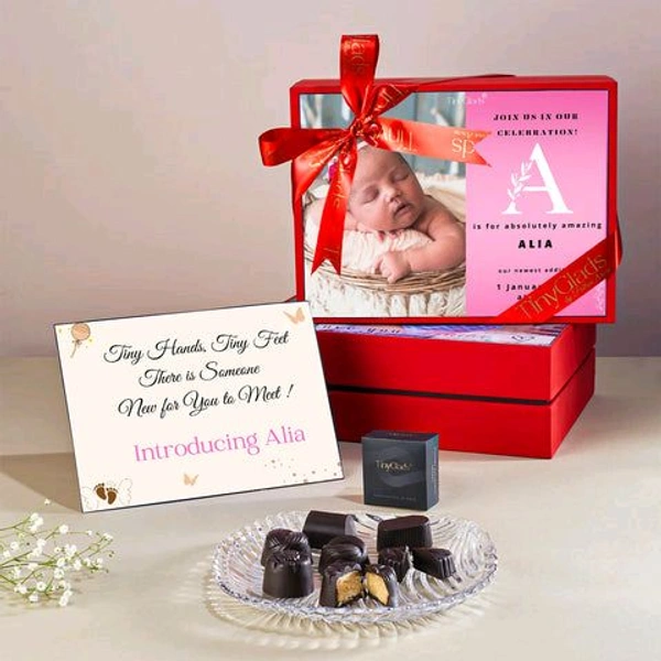 Personalised Baby Girl Announcement Chocolate Photoframe