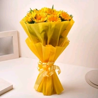 10 Yellow Gerberas Bouquet