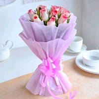 12 Pink Roses Bouquet