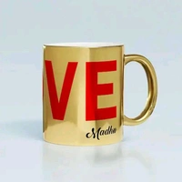 Love Silver And Golden Personalized Couple Mugs
