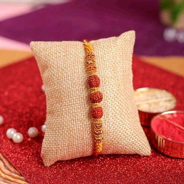 Raksha Bandhan Mug With Rudraksha Beads Rakhi