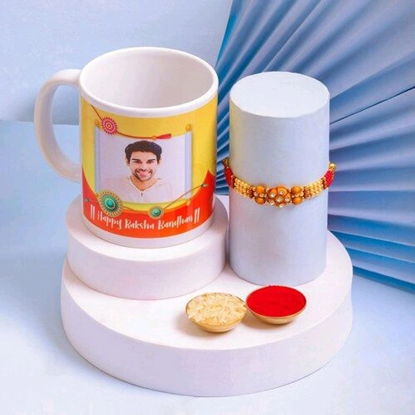 Ethenic Beads Rakhi With Personalized Mug