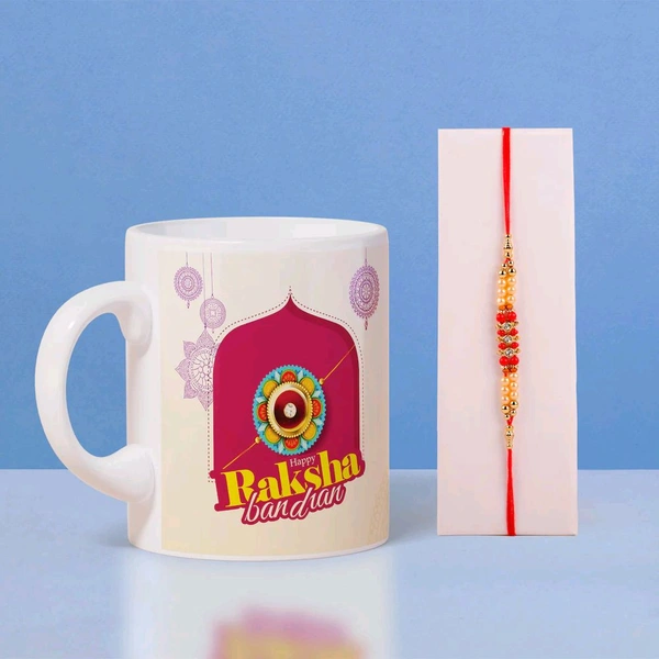 Rakhi Message Mug And Pearl Rakhi