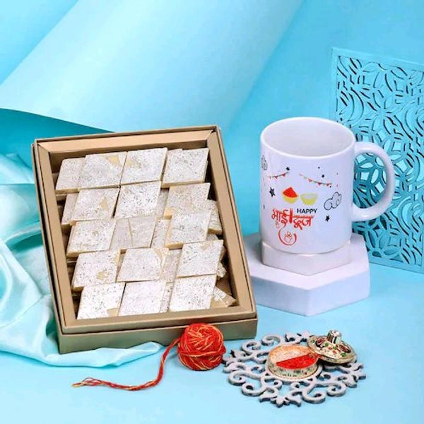 Kaju Katli Bliss with Bhaidooj Mug