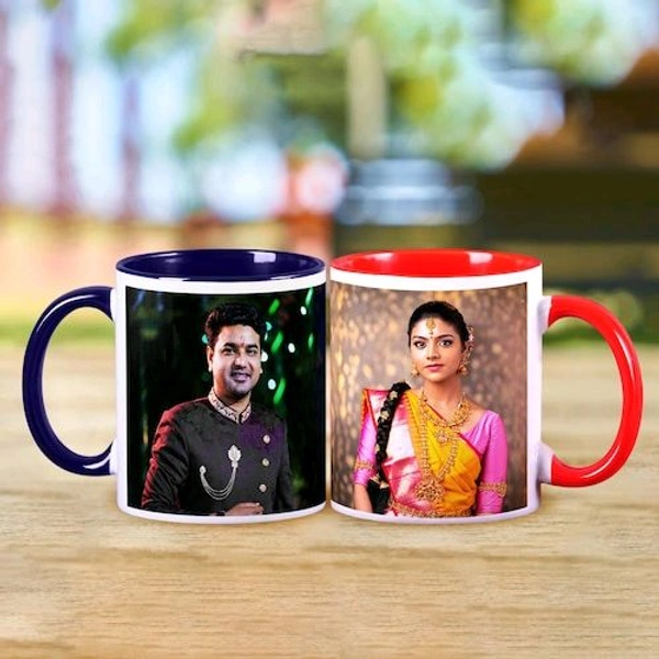 Blue And Red Personalized Mug Combo