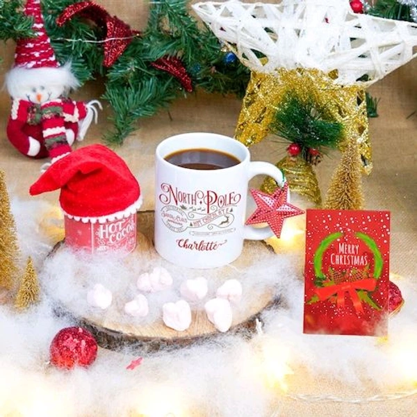 Christmas Personalized Mug and Hot Cocoa Treats Hamper