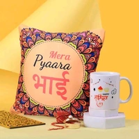 Bhaidooj Special Mug and Cushion Combo