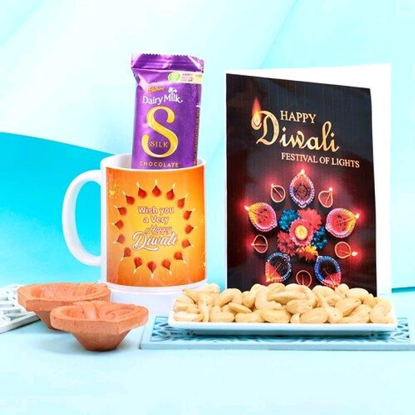 Diwali Mug with Choconuts and Diya Greetings Hamper