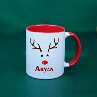 Personalized Christmas Mug with Round Coaster