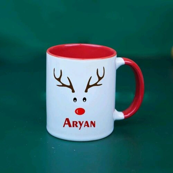 Personalized Christmas Mug with Round Coaster