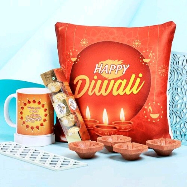 Comfy Cushion with Mug Magic and Chocos Diwali Hamper