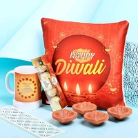 Comfy Cushion with Mug Magic and Chocos Diwali Hamper