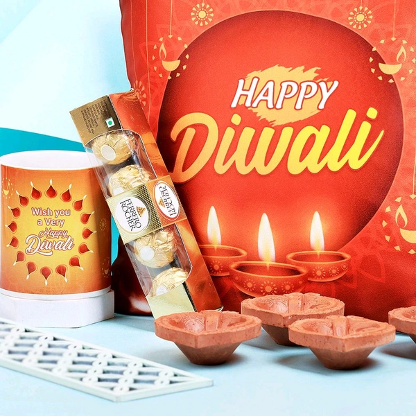 Comfy Cushion with Mug Magic and Chocos Diwali Hamper