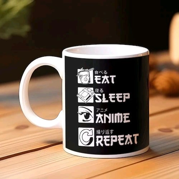 Classy Eat Sleep Anime Repeat Mug