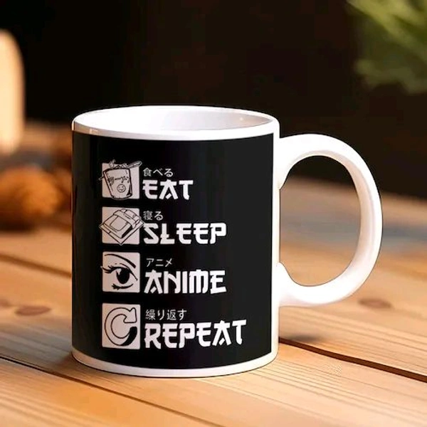 Classy Eat Sleep Anime Repeat Mug