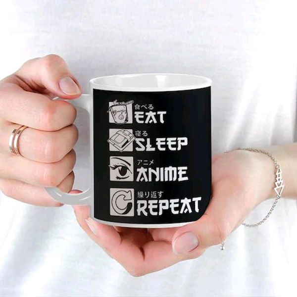 Classy Eat Sleep Anime Repeat Mug
