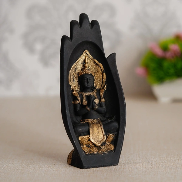 Golden Handcrafted Engraved Palm Buddha