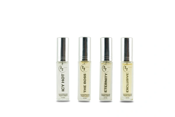 Unisex Tester Pack of 4 -The Boss, Eternity, Exclusive, Icy Hot - 10 ML - 10 ML