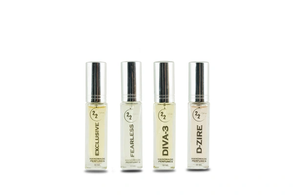 Men & Women Tester Pack of 4 - Exclusive, Fearless, Dzire, Diva - 3 - 10 ML - 10 ML