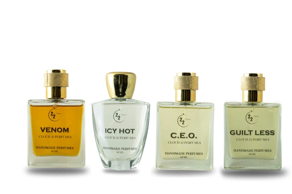 Men Set of 4 Handmade Perfume Combo - CEO, Icy Hot, Venom, Guiltless  - 60 ML