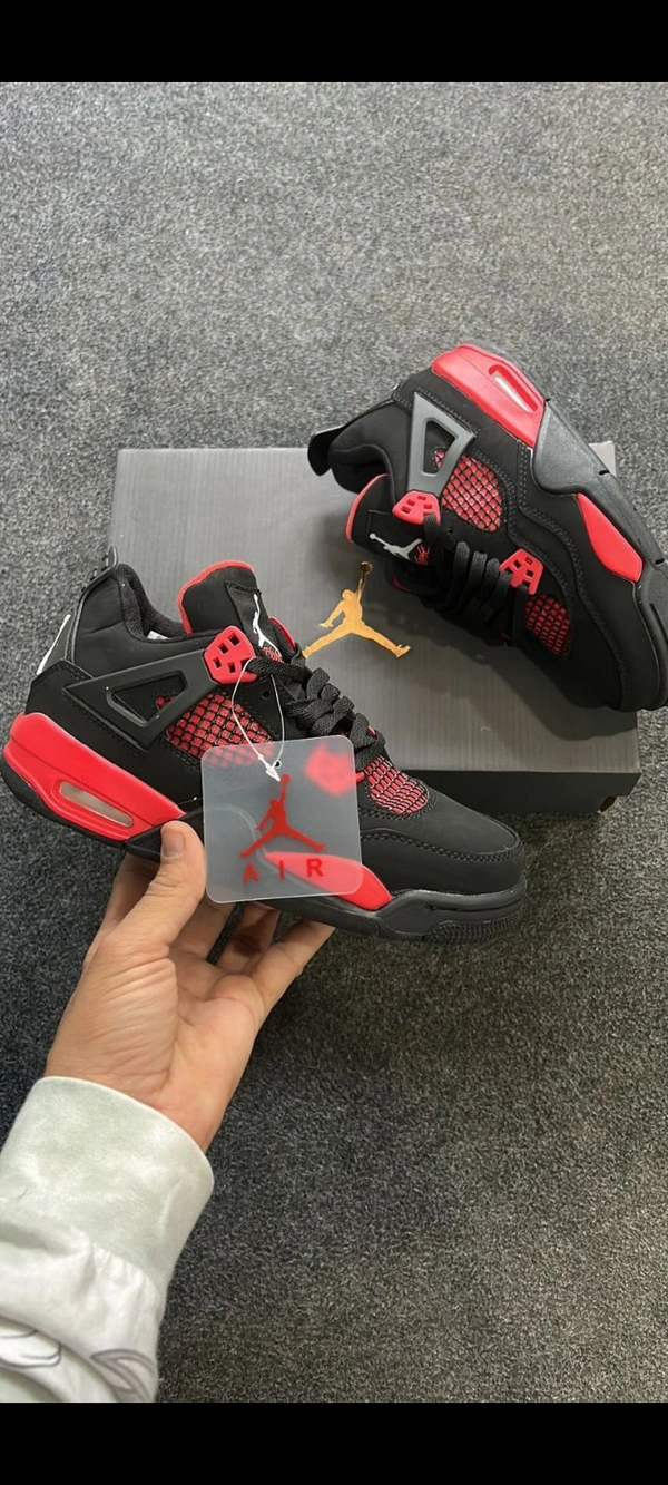 Air Jordan 4 Thunder Red For Girls - Black, 36to40