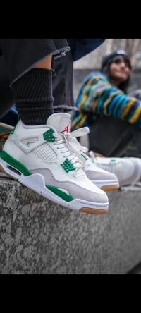 Jordan Retro 4 Pine Green - White, 41-45(7-10)