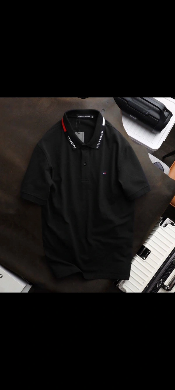 Tommy Branded Collar Tees - Black