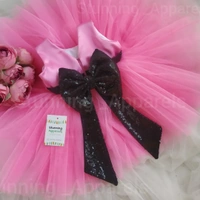 Flemingo Pink Stylish Partywear Frock  - flemingo pink, 3-6 Month